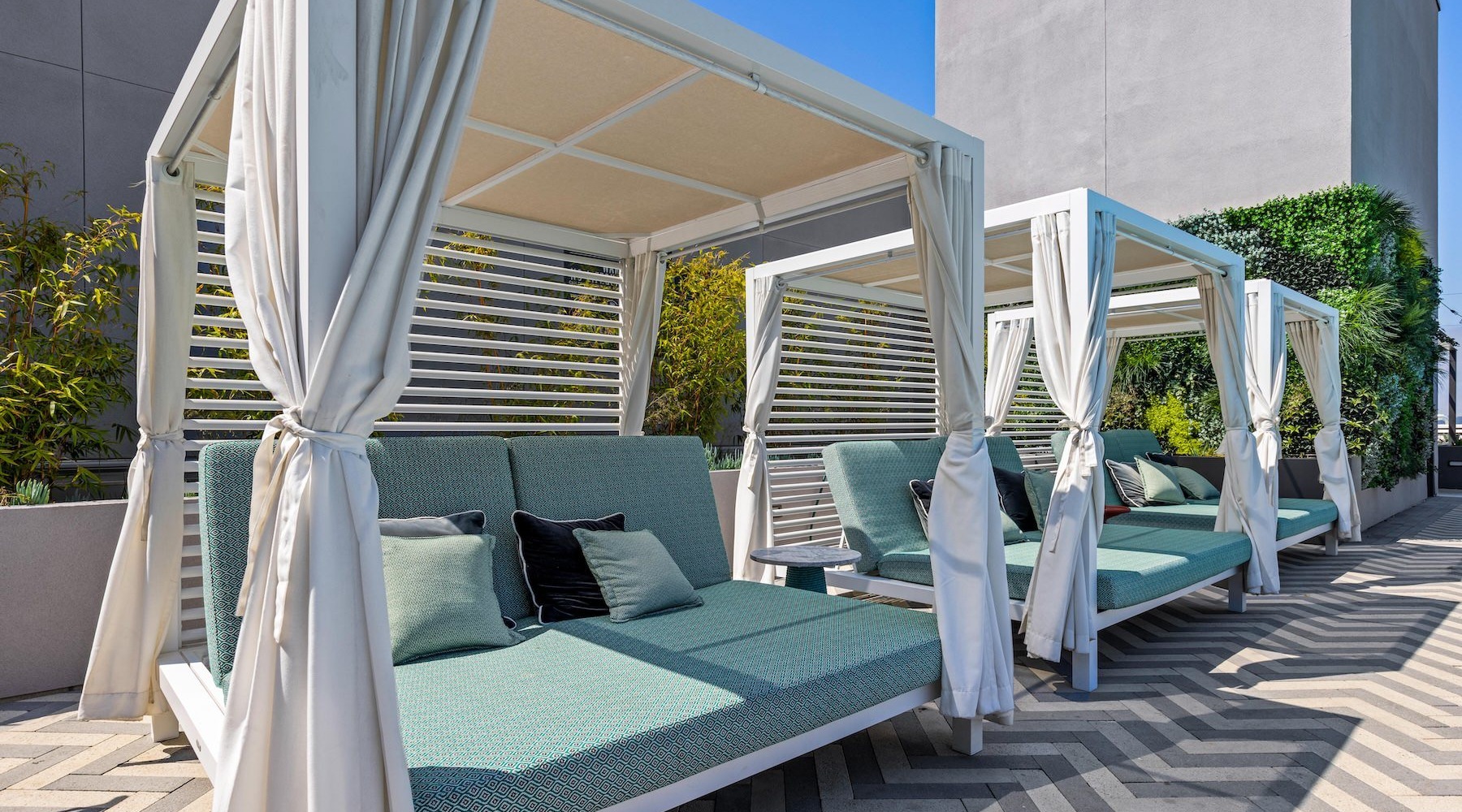 All the comforts of luxury living a lounge chair and a table